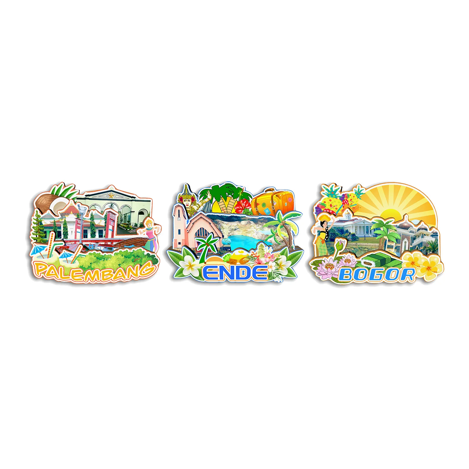 Bogor Palembang Ende Indonesia Fridge Magnet Travel Souvenir Gift Handmade Decorative Refrigerator Sticker Home Decoration
Bogor Palembang Ende Indonesia Fridge Magnet Travel Souvenir Gift Handmade Decorative Refrigerator Sticker Home Decoration