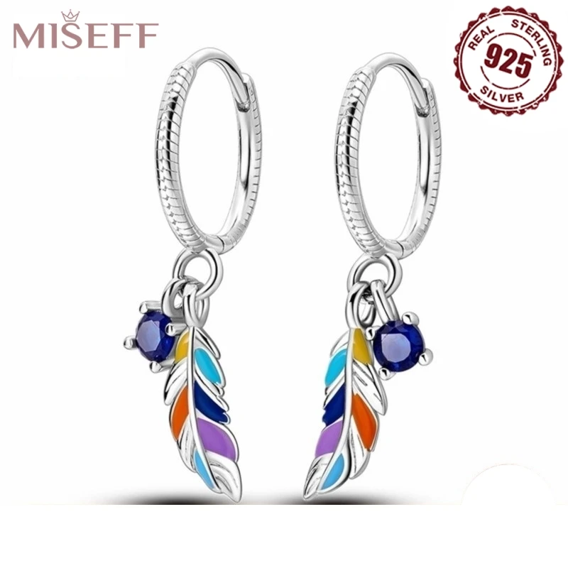 MISEFF 100% 925 Sterling Silver Earrings For Bohemian Colored Feathers Classic Earrings Engagement Wedding Jewelry Gifts
MISEFF 100% 925 Sterling Silver Earrings For Bohemian Colored Feathers Classic Earrings Engagement Wedding Jewelry Gifts
