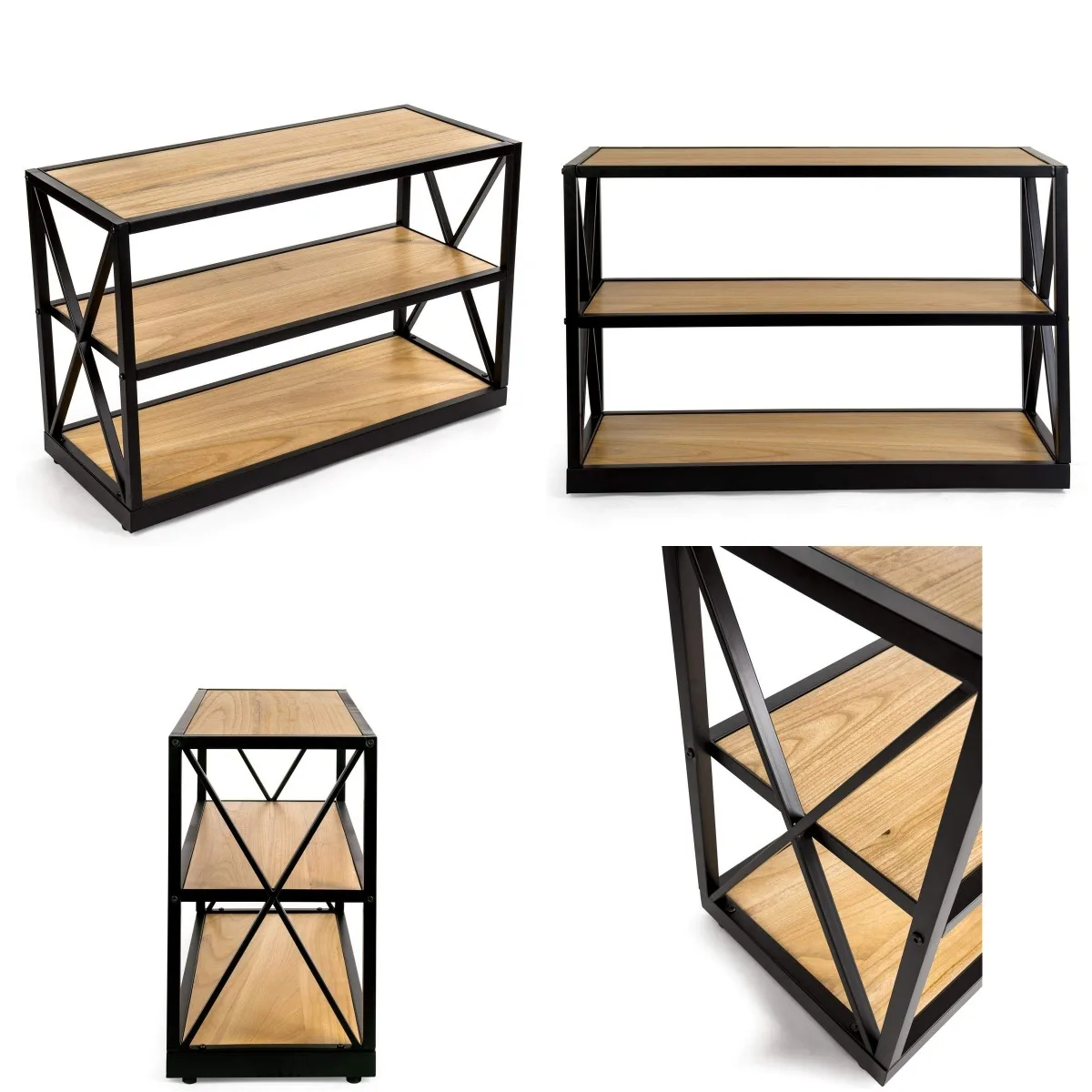 3-Shelf Solid Pine Wood Storage Unit, Heavy Duty Multi-Sided Display Rack for Garage Warehouse Office, Customized
3-Shelf Solid Pine Wood Storage Unit, Heavy Duty Multi-Sided Display Rack for Garage Warehouse Office, Customized
