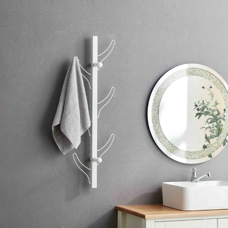 White Wooden Vertical 8-Hook Coat & Hat Rack, Wall-Mounted, 33.5x10 Inch Space-Saving Organizer for Home & Office Decor
White Wooden Vertical 8-Hook Coat & Hat Rack, Wall-Mounted, 33.5x10 Inch Space-Saving Organizer for Home & Office Decor