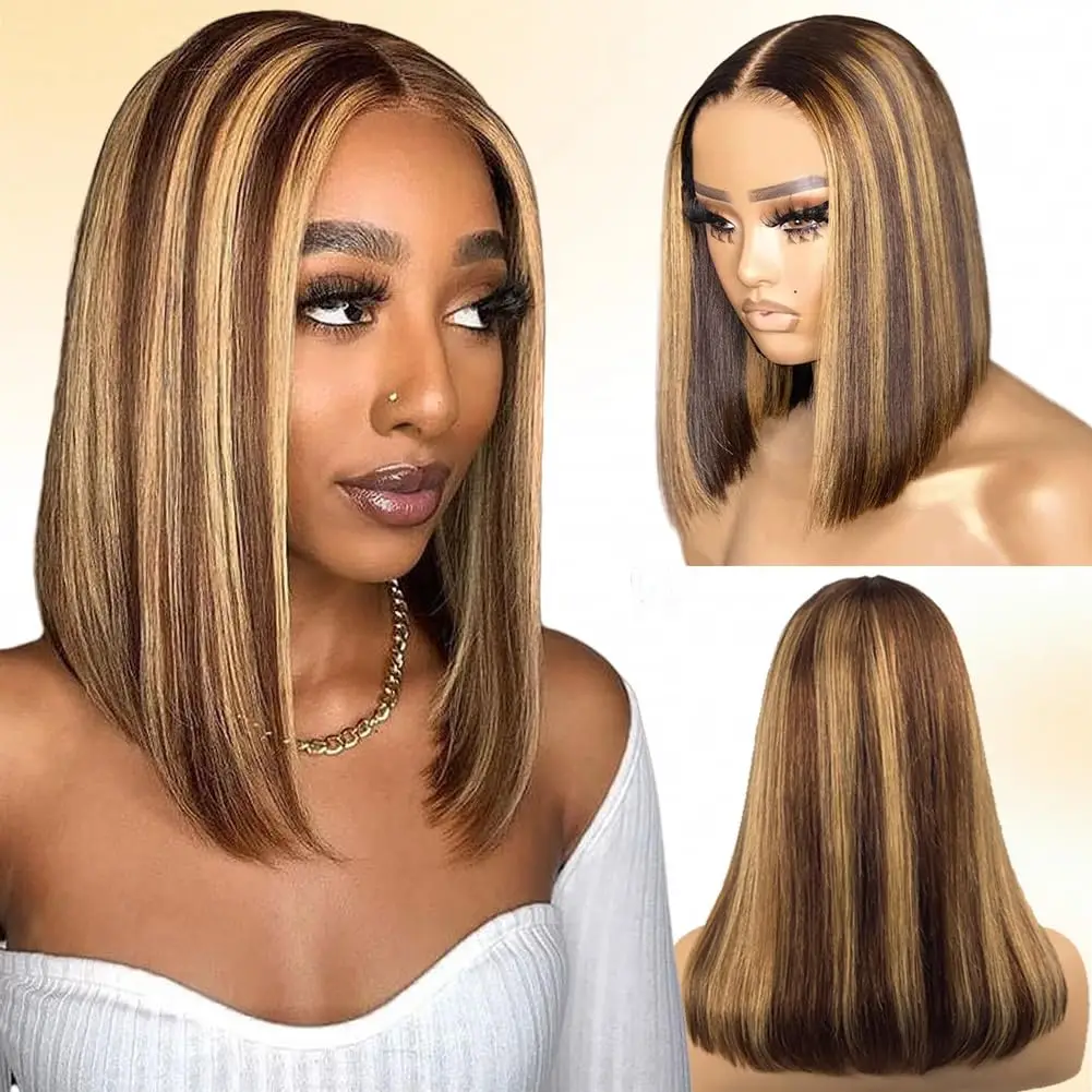 4/27 Wig Human Hair Bob Transparent Lace Front Wig Human Hair Pre Plucked 13X4 Bob Lace Frontal Wig
4/27 Wig Human Hair Bob Transparent Lace Front Wig Human Hair Pre Plucked 13X4 Bob Lace Frontal Wig