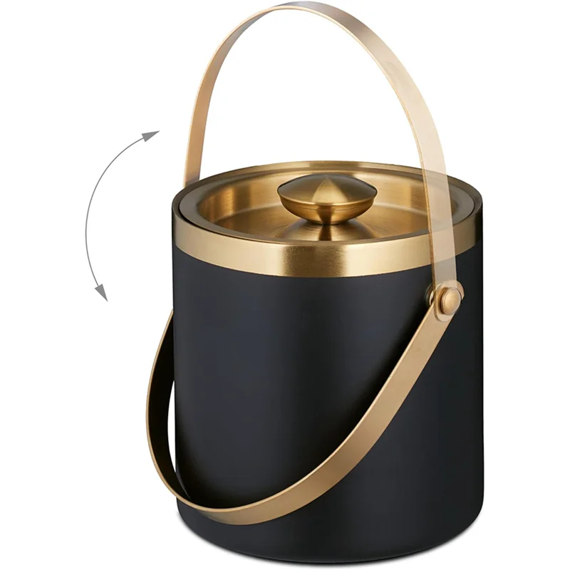 GTBL 2X Ice Bucket, Stainless Steel, Double-Walled, Ice Bucket With Lid & Handle, 2 L, Ice Cube Bucket Black & Gold
GTBL 2X Ice Bucket, Stainless Steel, Double-Walled, Ice Bucket With Lid & Handle, 2 L, Ice Cube Bucket Black & Gold