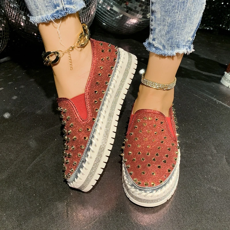 High-top Round-toe Lace-up Sequined Stylish Multi-purpose Comfortable Anti-slip Breathable Sports Casual Women's Single Shoe
High-top Round-toe Lace-up Sequined Stylish Multi-purpose Comfortable Anti-slip Breathable Sports Casual Women's Single Shoe
