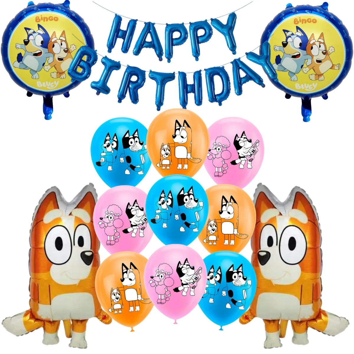 Cartoon Blue Dog Yellow Bingo Theme Birthday Party Tableware Party Balloon Set Background Hat Stickers Banner Bag Party Supplies
Cartoon Blue Dog Yellow Bingo Theme Birthday Party Tableware Party Balloon Set Background Hat Stickers Banner Bag Party Supplies
