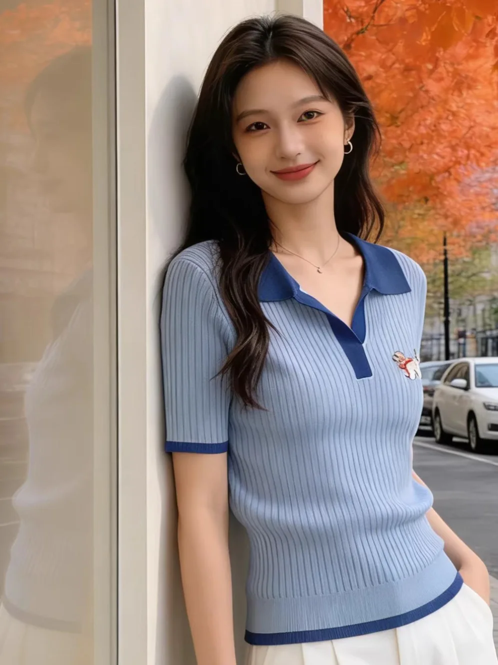 Summer 2026 Women's Ice Silk Knitted Short Sleeve Neck T-Shirt Embroidered Dog Pattern Casual Slim Fit Soft Abstract Print
Summer 2026 Women's Ice Silk Knitted Short Sleeve Neck T-Shirt Embroidered Dog Pattern Casual Slim Fit Soft Abstract Print