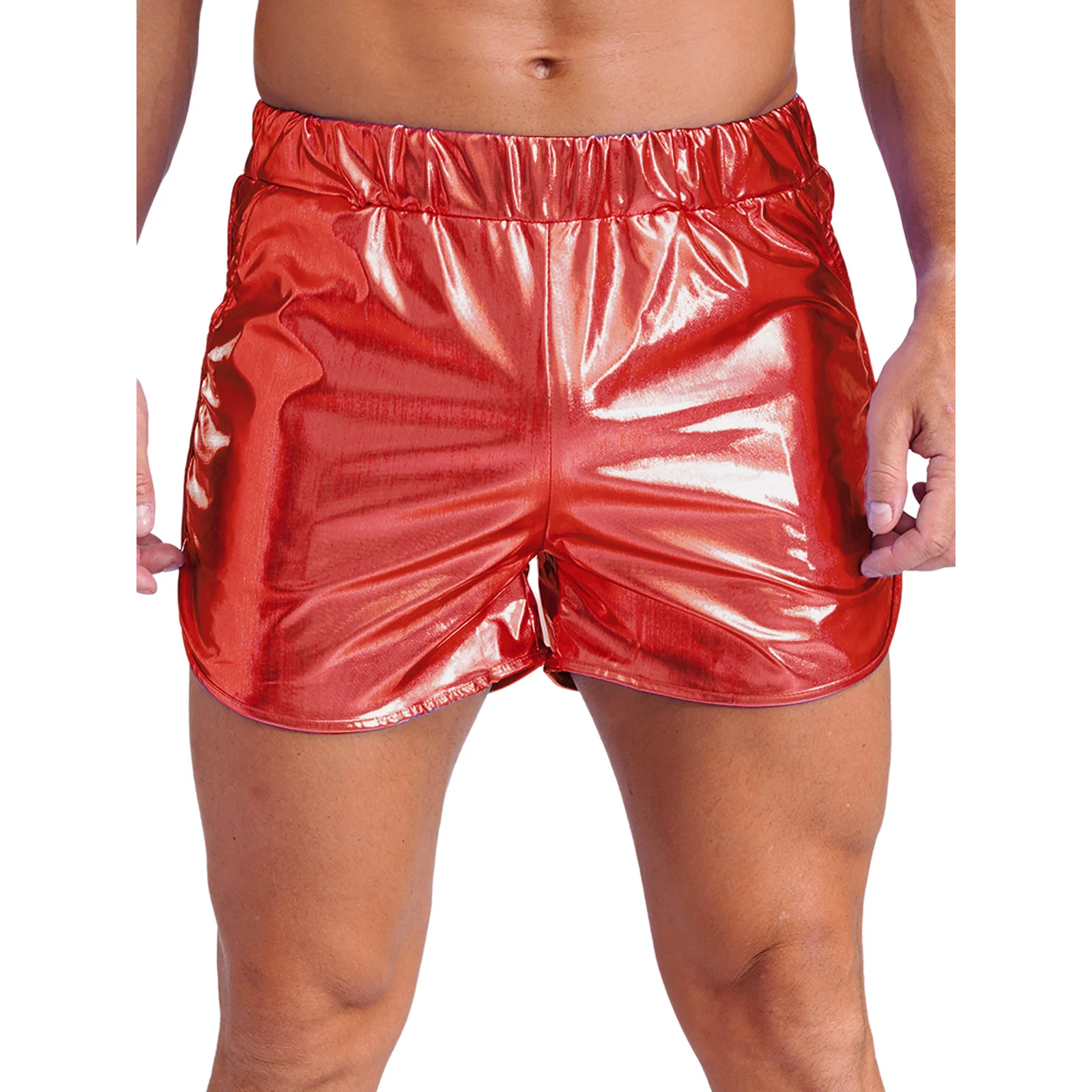 Men Metallic Shiny Booty Shorts Clubwear Elastic Waist Side Pockets Slim Fit Shorts Hot Pants for Music Festival Nightclub Party
Men Metallic Shiny Booty Shorts Clubwear Elastic Waist Side Pockets Slim Fit Shorts Hot Pants for Music Festival Nightclub Party