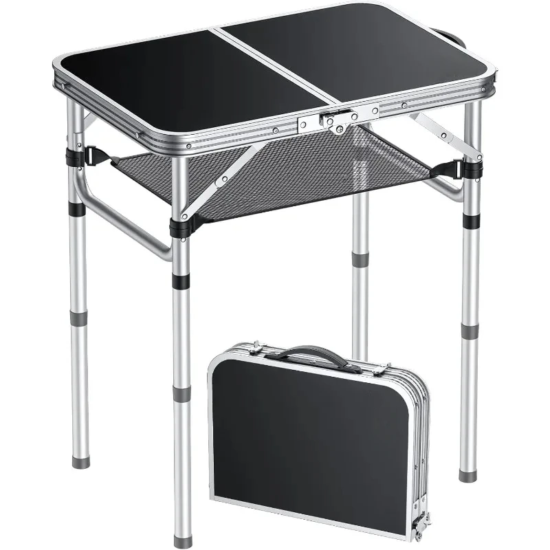 Folding Camping Table, Aluminum 24" x 16" Adjustable Height Small Folding Table with Carrying Handle, Lightweight, Portable
Folding Camping Table, Aluminum 24" x 16" Adjustable Height Small Folding Table with Carrying Handle, Lightweight, Portable