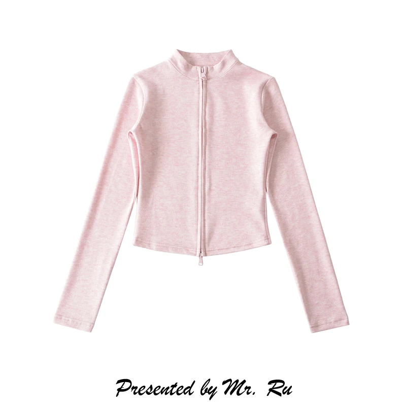 Slim Fit Sport Style Zipper Short Jacket Women's Vintage Long Sleeve Stand Collar Open Cardigan Pink Short Color Coat
Slim Fit Sport Style Zipper Short Jacket Women's Vintage Long Sleeve Stand Collar Open Cardigan Pink Short Color Coat