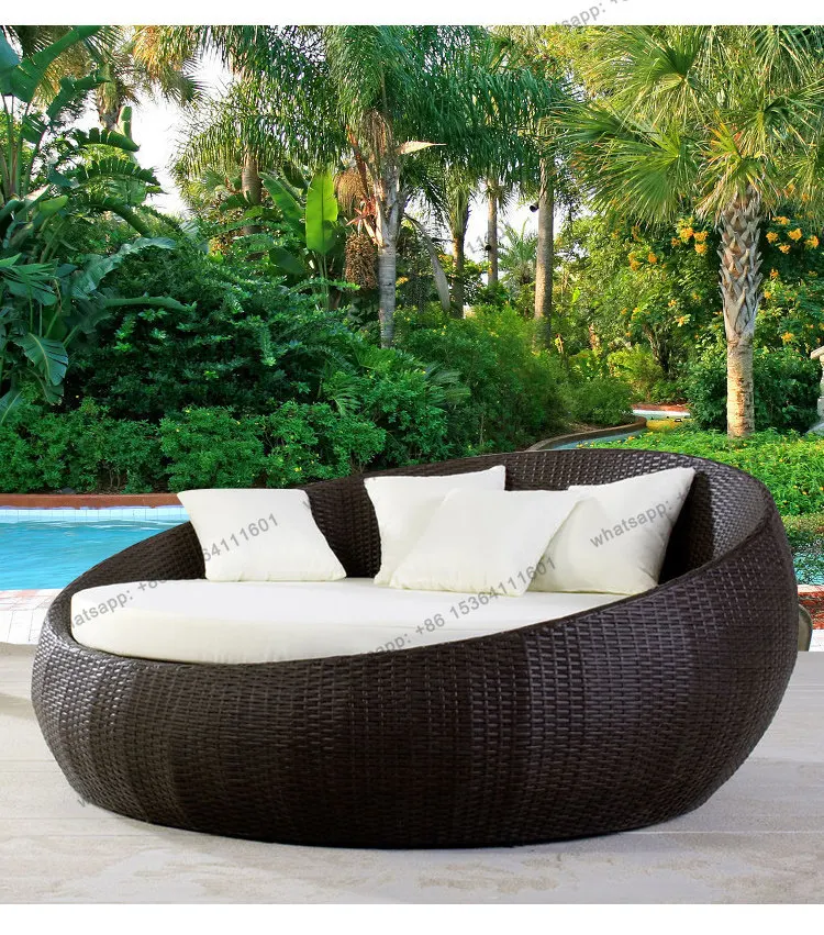 55Outdoor large round bed courtyard rattan sofa outdoor beach lounger
55Outdoor large round bed courtyard rattan sofa outdoor beach lounger