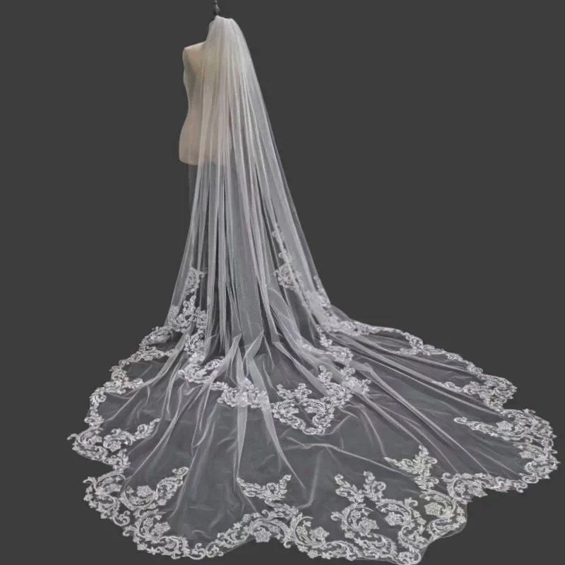 New Veil Trailing 3 Meters Large Veil Wedding Dress Accessories Cathedral Long Veil
New Veil Trailing 3 Meters Large Veil Wedding Dress Accessories Cathedral Long Veil