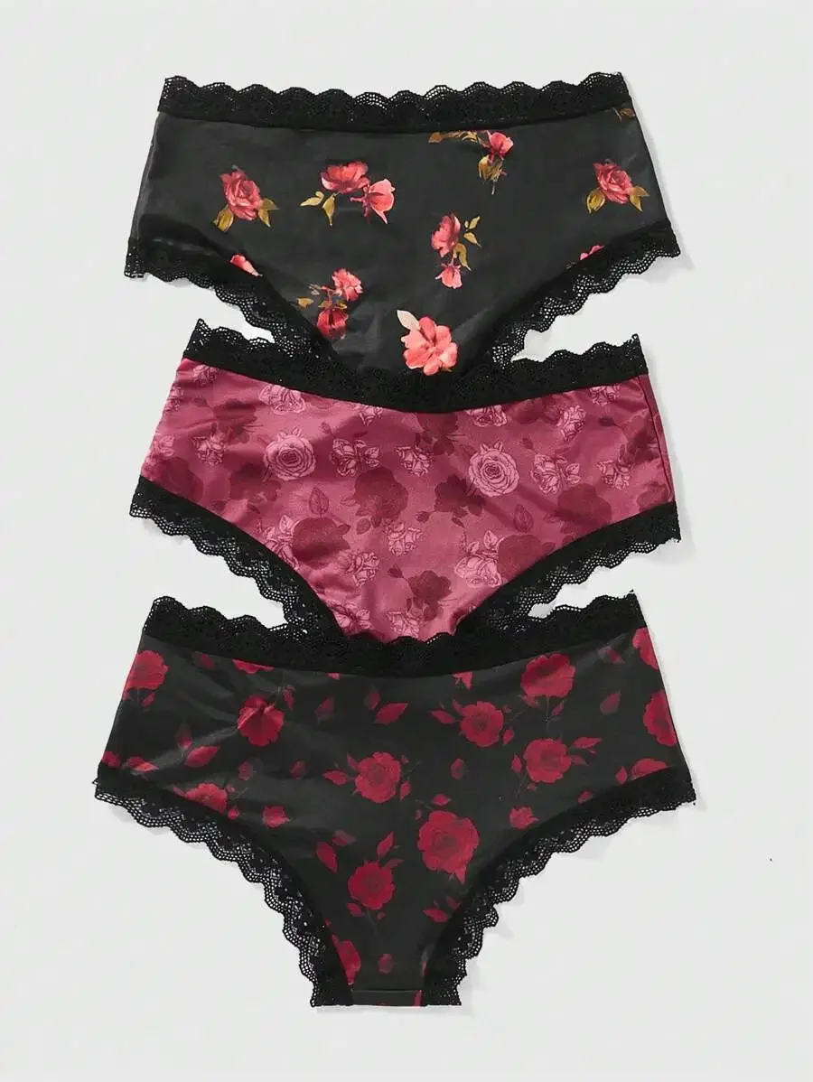 3pcs Floral Print Lace Trimmed Women Panties
3pcs Floral Print Lace Trimmed Women Panties