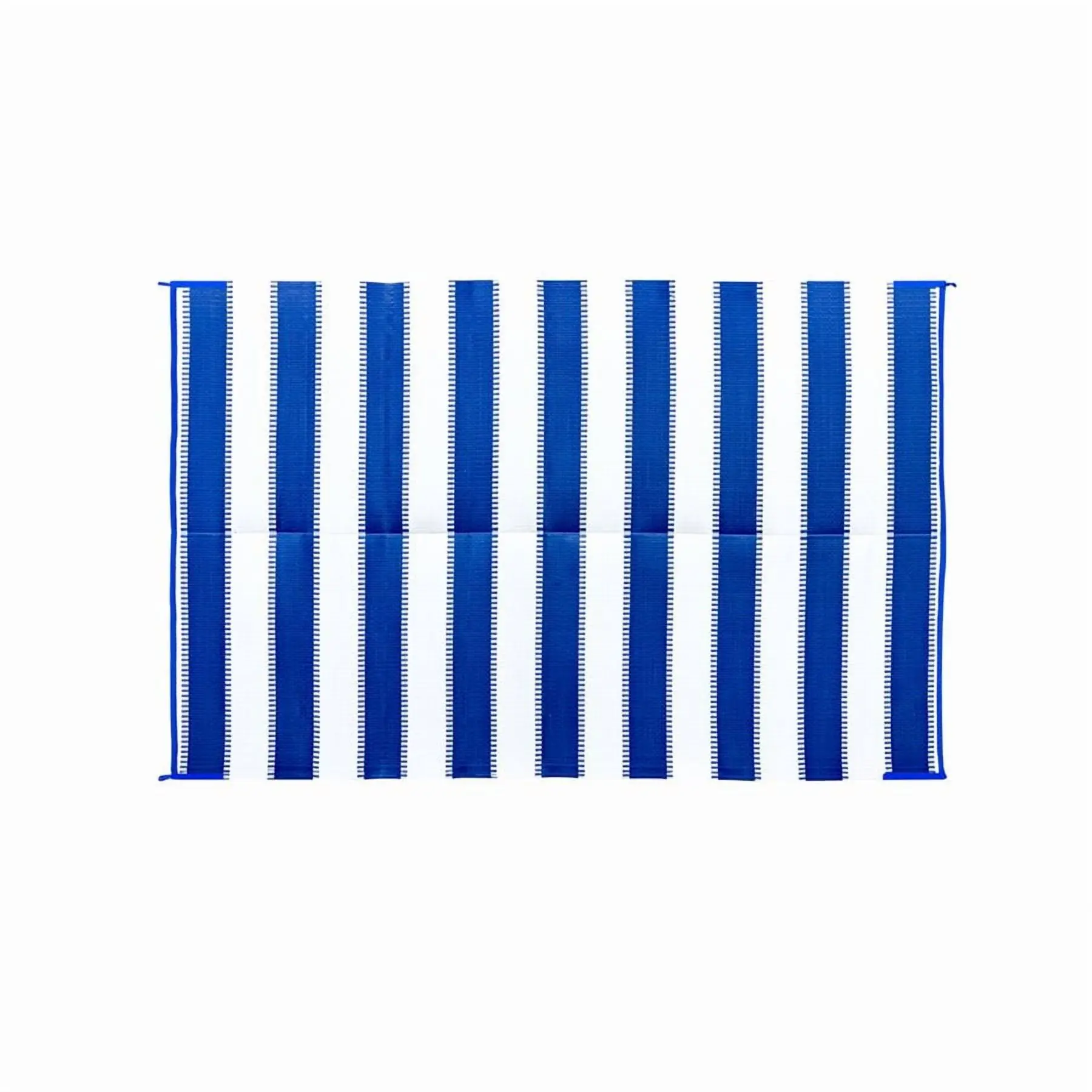 6-foot-by-9-foot reversible outdoor mat for RV and camping use with blue stripe design
6-foot-by-9-foot reversible outdoor mat for RV and camping use with blue stripe design