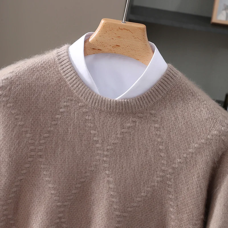 Мужской пуловер с круглым вырезом, утолщенный витой норковый трикотаж, осень-зима, новая свободная однотонная базовая рубашка с ромбовидным узором
Мужской пуловер с круглым вырезом, утолщенный витой норковый трикотаж, осень-зима, новая свободная однотонная базовая рубашка с ромбовидным узором