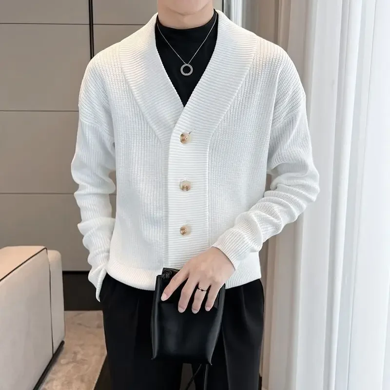 Men Korean Fashion Minimalist Business Casual Single Breasted Knitted Cardigan Vintage British V Neck Long Sleeve Sweater Coats
Men Korean Fashion Minimalist Business Casual Single Breasted Knitted Cardigan Vintage British V Neck Long Sleeve Sweater Coats