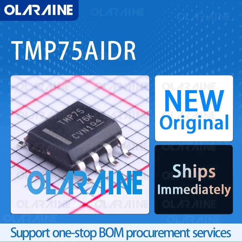 10/50/100Pcs TMP75AIDR SOIC-8 original ic chip A temperature sensor is mounted on the board RoHS 2-Wire,I2C, SMBus Voltage 5.5 V
10/50/100Pcs TMP75AIDR SOIC-8 original ic chip A temperature sensor is mounted on the board RoHS 2-Wire,I2C, SMBus Voltage 5.5 V