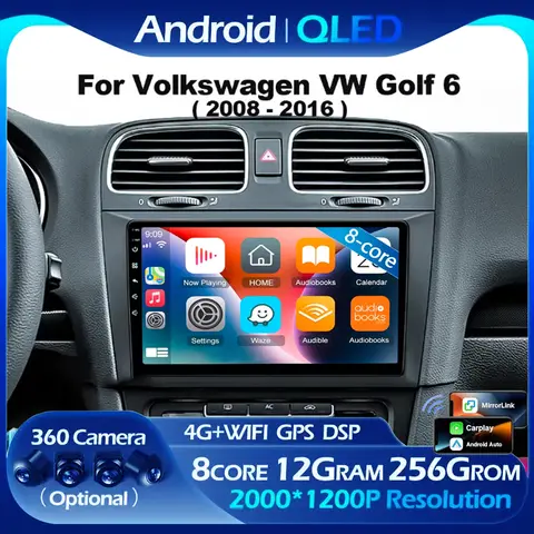 Car Radio Android 15 For Volkswagen VW Golf 6 MK6 GTI 2008-2016 Wireless Carplay Auto Radio Car Multimedia 4G DSP 2 Din