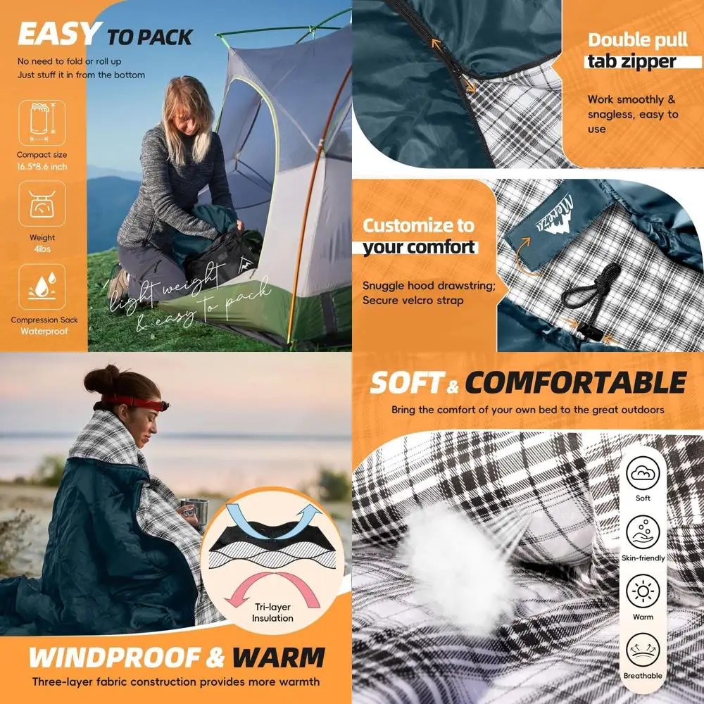 Men's 4-Season Cotton Sleng Bag: XL & Wide for Camping, Warm & Cool Weather Use
Men's 4-Season Cotton Sleng Bag: XL & Wide for Camping, Warm & Cool Weather Use