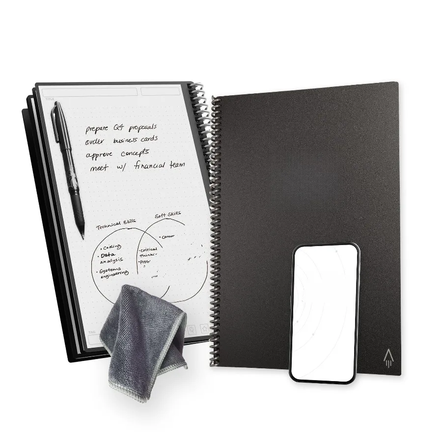 Core Smart Spiral Notebook, Dot-Grid and Lined Pages, 32 Pages, 8.5" x 11", Black
Core Smart Spiral Notebook, Dot-Grid and Lined Pages, 32 Pages, 8.5" x 11", Black