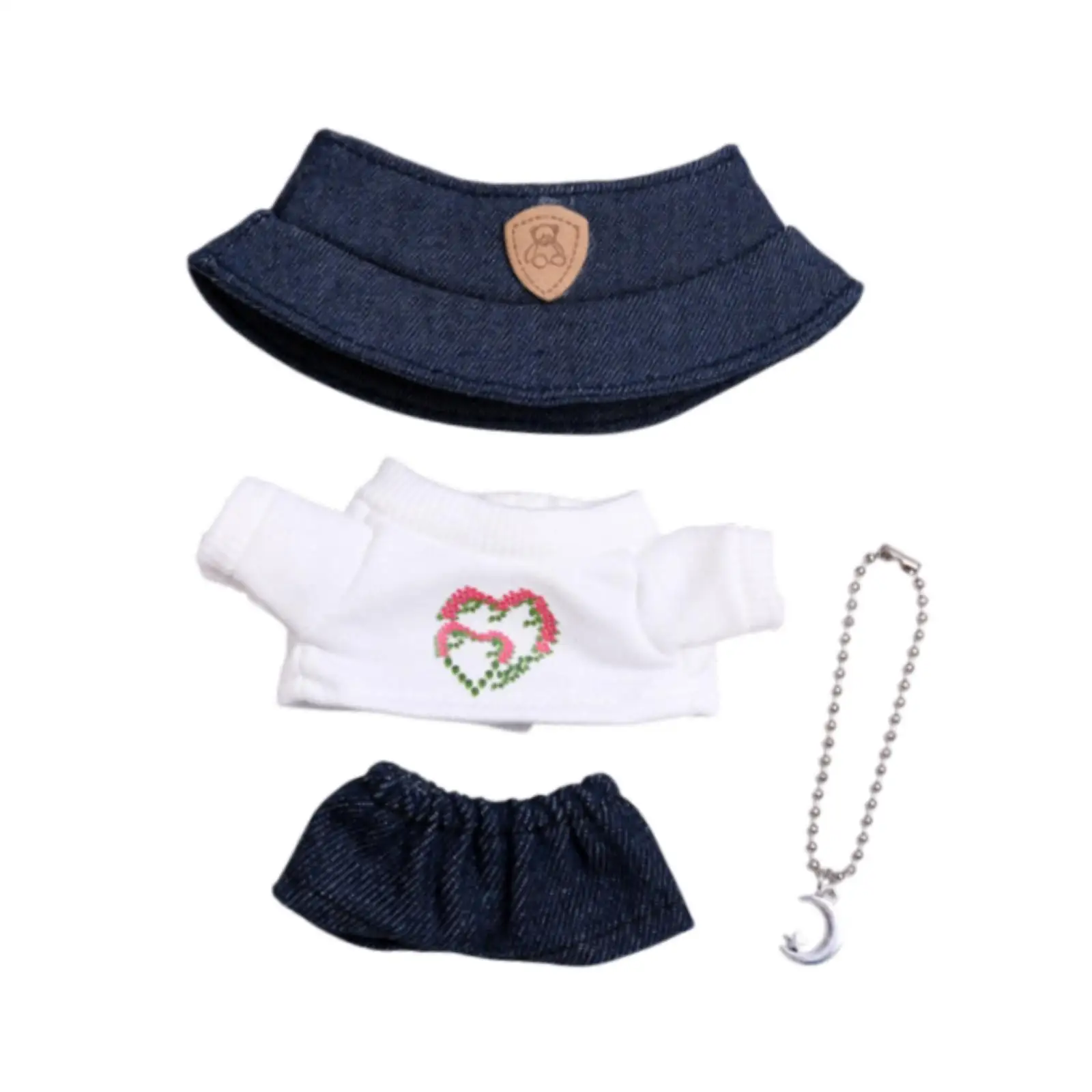 4Pcs Girl Doll Clothes with Doll T-shirt, Jeans, Necklace, Hat Soft Role Playing Adorable Doll Clothing for 5-6 inch Dills Gift
4Pcs Girl Doll Clothes with Doll T-shirt, Jeans, Necklace, Hat Soft Role Playing Adorable Doll Clothing for 5-6 inch Dills Gift