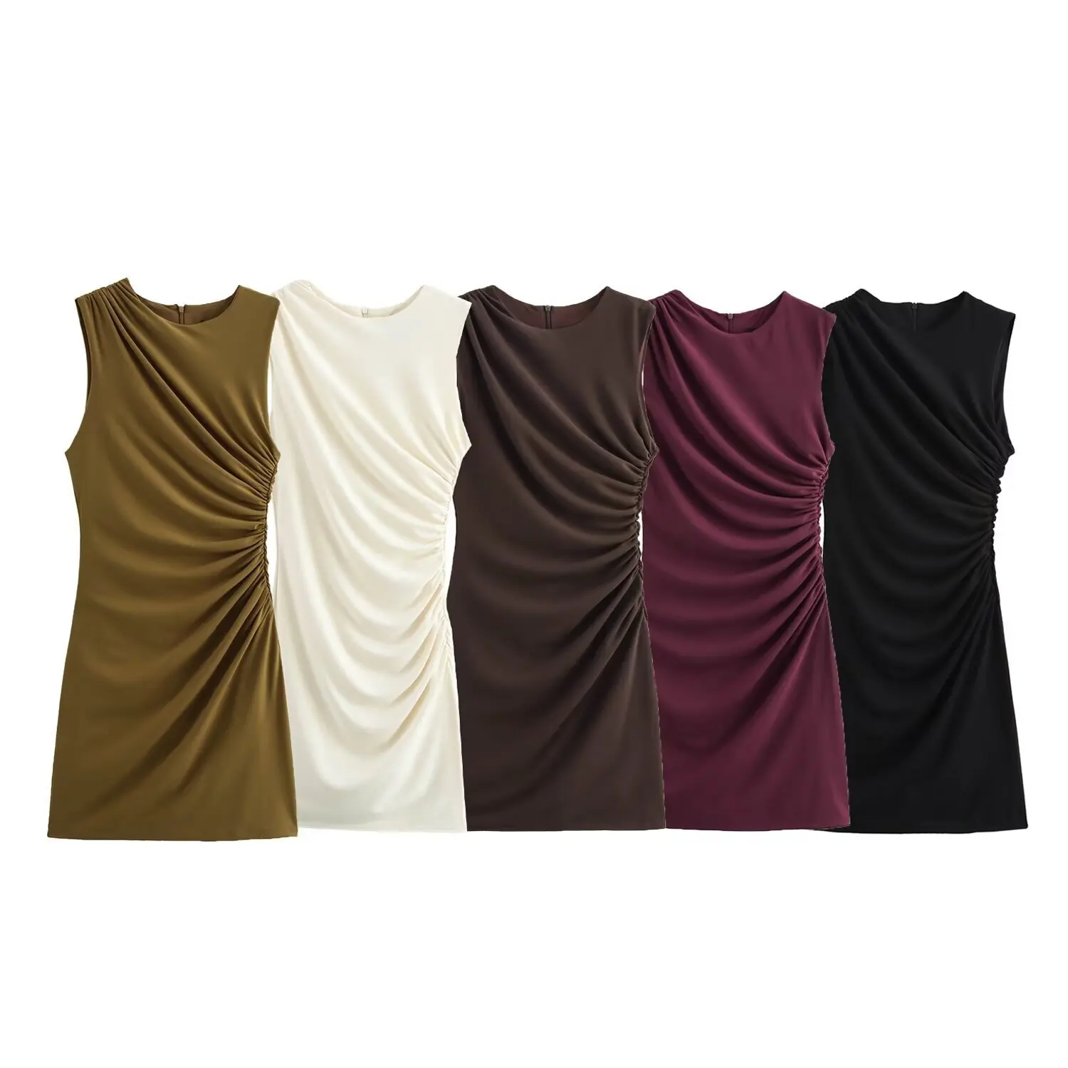 Women Dress New Women's Sleeveless Vest Dress Solid Color Clothing Classic Fashion Pleated Decoration Mini Dress
Women Dress New Women's Sleeveless Vest Dress Solid Color Clothing Classic Fashion Pleated Decoration Mini Dress