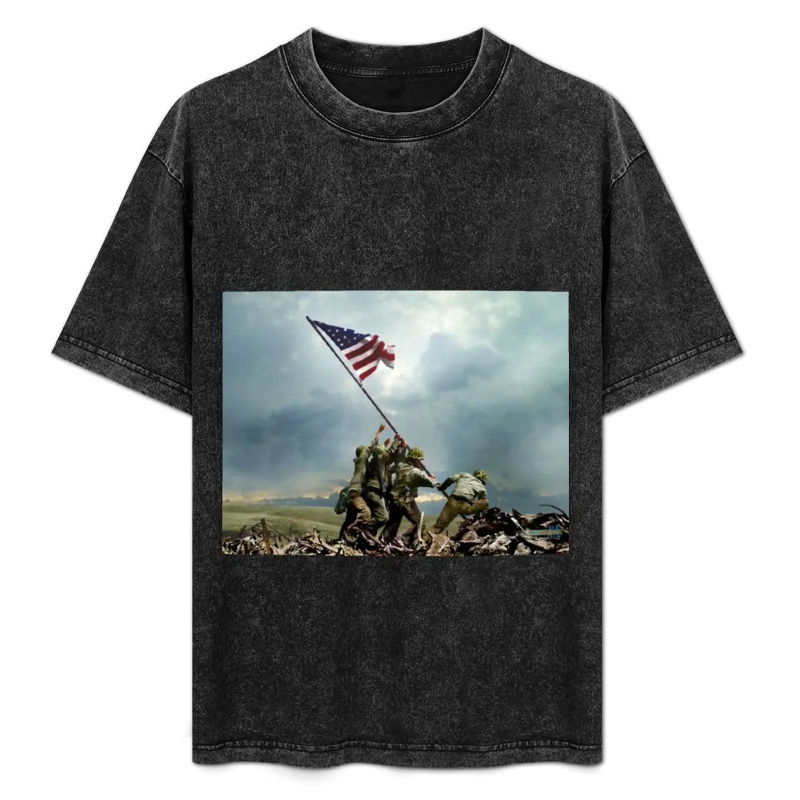 US flag being raised by US Marines on Mt. Suribachi in Iwo Jima, colorized by Alex Lim from a photo by Joe Rosenthal, Fe T-Shirt
US flag being raised by US Marines on Mt. Suribachi in Iwo Jima, colorized by Alex Lim from a photo by Joe Rosenthal, Fe T-Shirt
