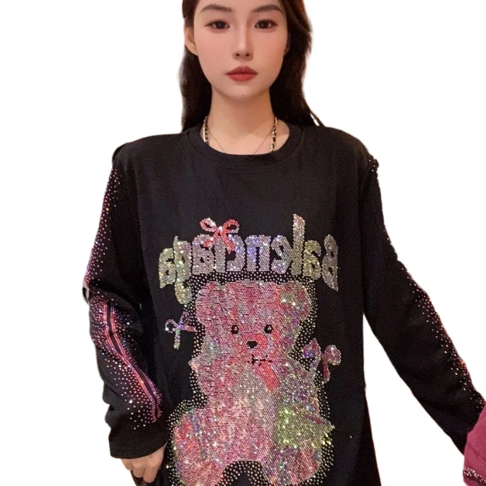 Trendy Women's Long Loose Sweatshirt Cotton Thin Long Sleeve Casual T-shirt Plus Size Bright Diamond Crew Neck Versatile Top
Trendy Women's Long Loose Sweatshirt Cotton Thin Long Sleeve Casual T-shirt Plus Size Bright Diamond Crew Neck Versatile Top