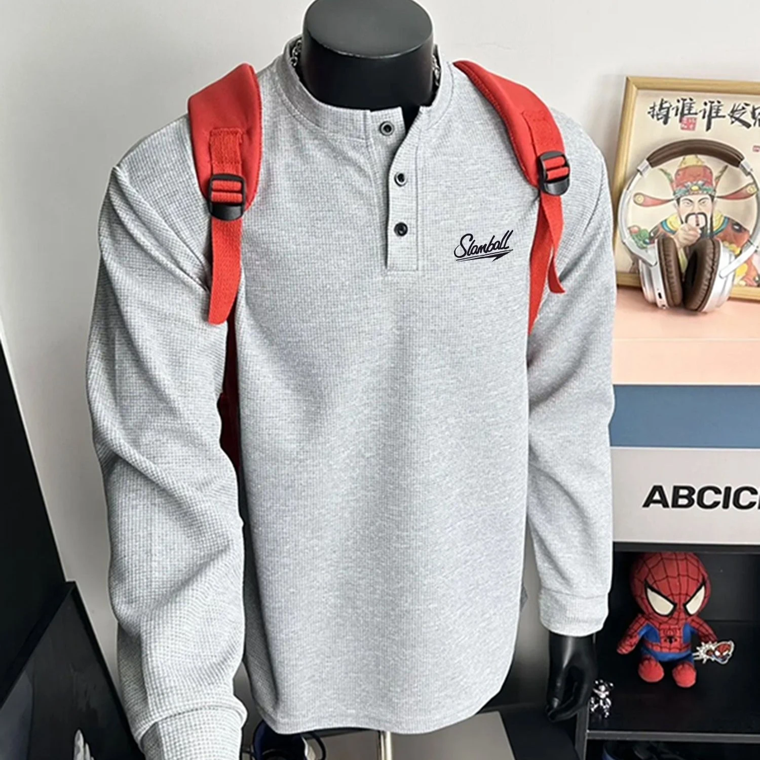 Gray Henry Neck Long Sleeve T-Shirt Men's Spring and Autumn American Front Shoulder Bottom Shirt Waffle Sweater
Gray Henry Neck Long Sleeve T-Shirt Men's Spring and Autumn American Front Shoulder Bottom Shirt Waffle Sweater