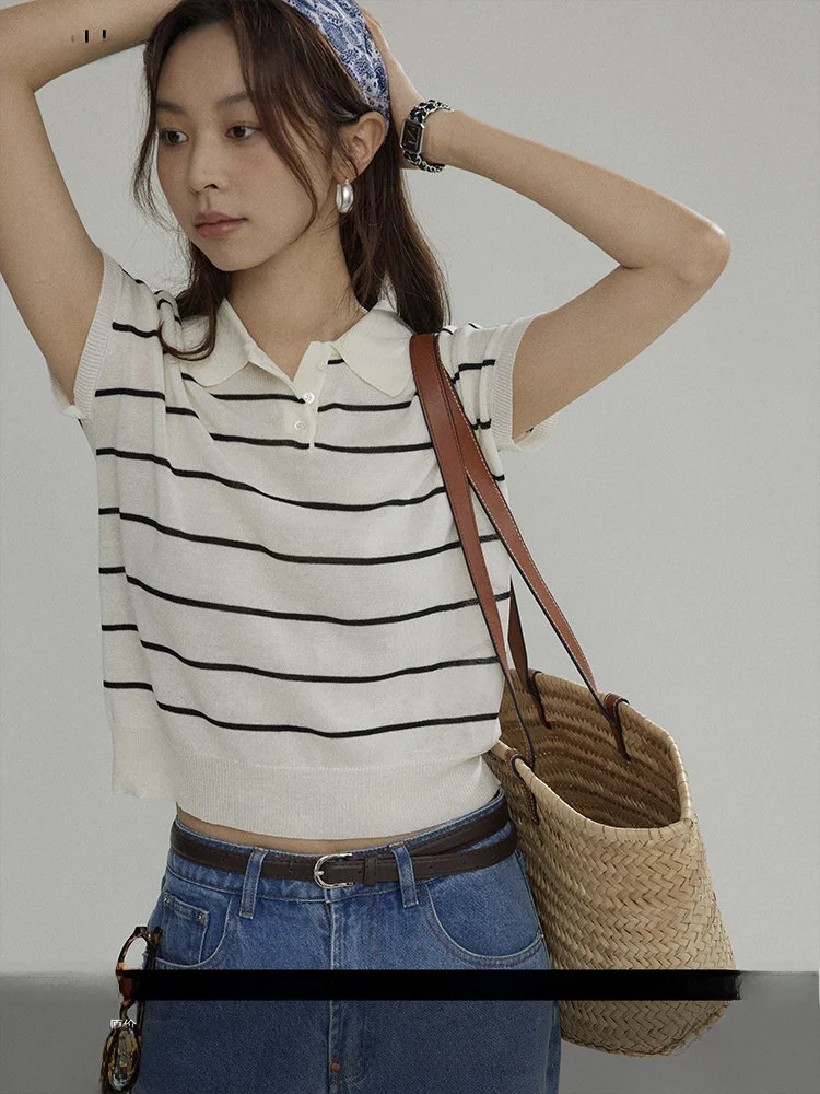 Joli Choose Stripe Knitted ort Sve T-irt Women Summer Simple Casual Quali Top Commute Sle Loose Fit Creative ...
Joli Choose Stripe Knitted ort Sve T-irt Women Summer Simple Casual Quali Top Commute Sle Loose Fit Creative ...