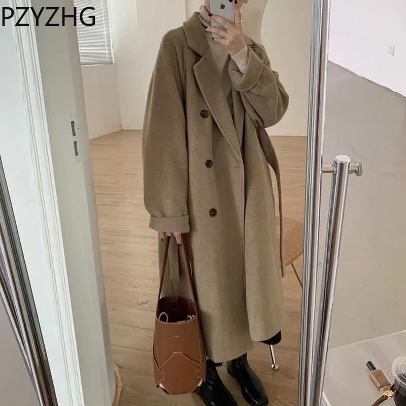 Women 2023 Autumn And Winter New Korean Version Loose Tie Fashion Temperament Double-breasted Thickened Long Woolen Coat
Women 2023 Autumn And Winter New Korean Version Loose Tie Fashion Temperament Double-breasted Thickened Long Woolen Coat