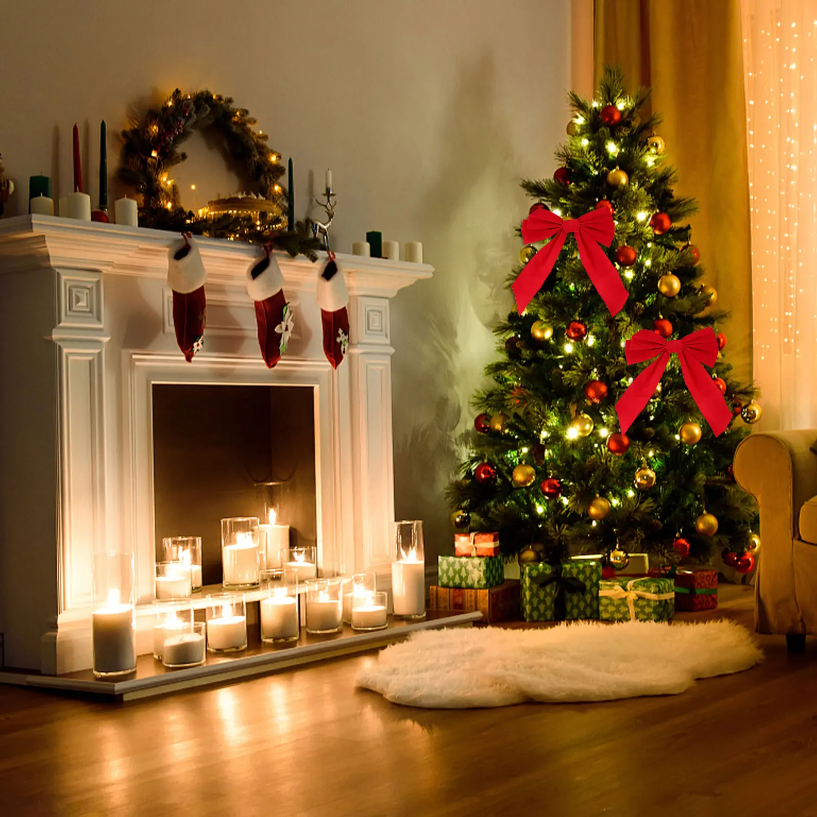 10Pcs Festive Christmas Tree Bow Decorations Large Red Xmas Bows for Gifts Windows Doors Holiday Home Party Decor
10Pcs Festive Christmas Tree Bow Decorations Large Red Xmas Bows for Gifts Windows Doors Holiday Home Party Decor