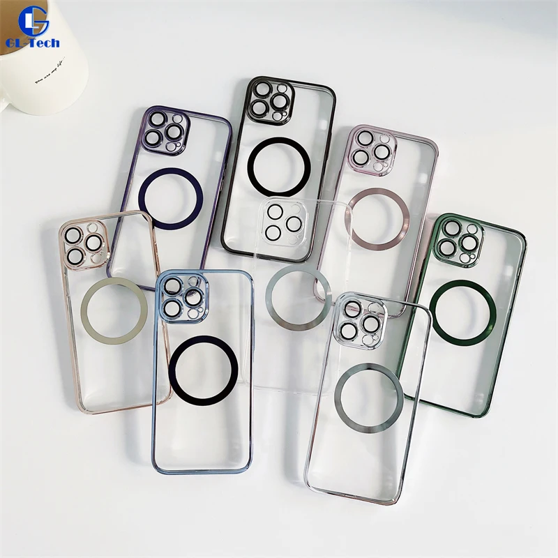 Ultra Thin Plated Clear Hard PC Case With Glass Lens Film for iPhone 14 Plus 13 12 11 Pro Max Magsafe Magnetic Wireless Charging
Ultra Thin Plated Clear Hard PC Case With Glass Lens Film for iPhone 14 Plus 13 12 11 Pro Max Magsafe Magnetic Wireless Charging