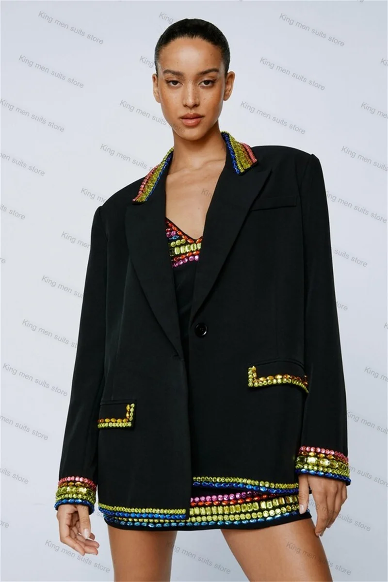 Women Suit Set 3 Pieces Blazer+Strap Top+ Short Skirt Wedding Crystals Formal Luxury Jacket Coat Outfit Prom Dress Custom Made
Women Suit Set 3 Pieces Blazer+Strap Top+ Short Skirt Wedding Crystals Formal Luxury Jacket Coat Outfit Prom Dress Custom Made