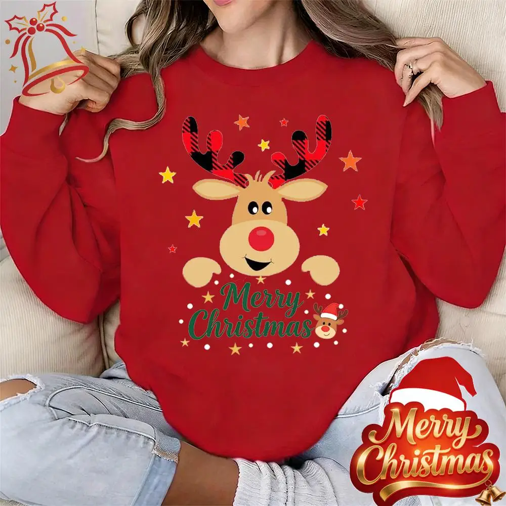 Christmas Reindeer Party 3D Printed Sweatshirts Women's Merry Christmas Red Loose Crewneck Pullover Funny Holiday Casual Tops
Christmas Reindeer Party 3D Printed Sweatshirts Women's Merry Christmas Red Loose Crewneck Pullover Funny Holiday Casual Tops