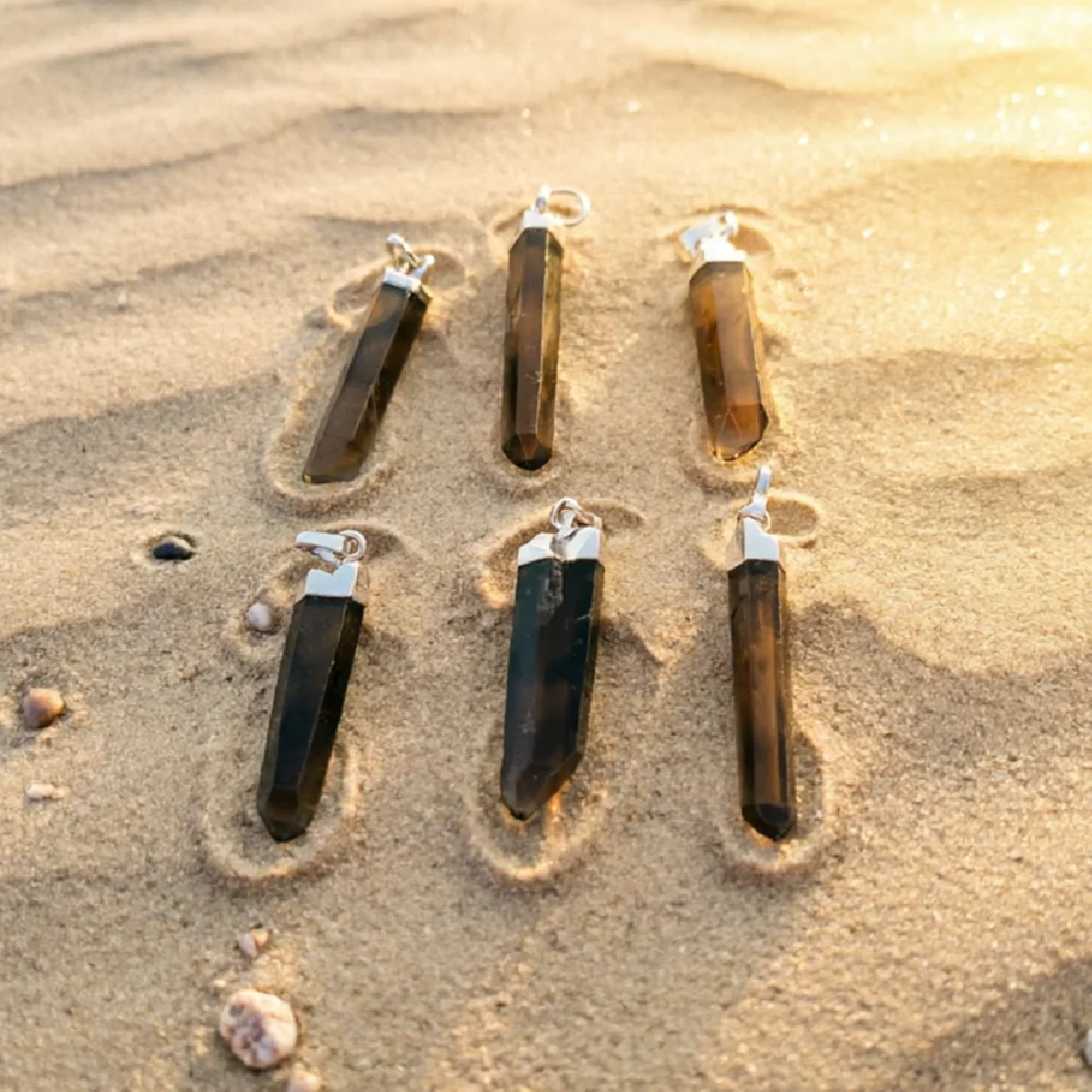Natural Smoky Quartz Hexagonal Point Wand Charms Silver Plated Top Bulk Grounding Healing Stone Craft Components P2D408Y
Natural Smoky Quartz Hexagonal Point Wand Charms Silver Plated Top Bulk Grounding Healing Stone Craft Components P2D408Y