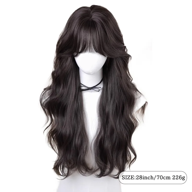 Wig female daily dark tea color Internet celebrity Qi bangs long curly hair natural simulation high temperature silk full head
Wig female daily dark tea color Internet celebrity Qi bangs long curly hair natural simulation high temperature silk full head