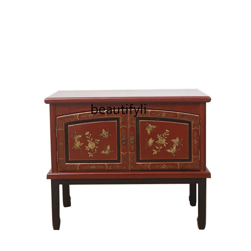 Chinese retro painted solid wood locker, tea cabinet, old dining side storage decorative cabinet
Chinese retro painted solid wood locker, tea cabinet, old dining side storage decorative cabinet