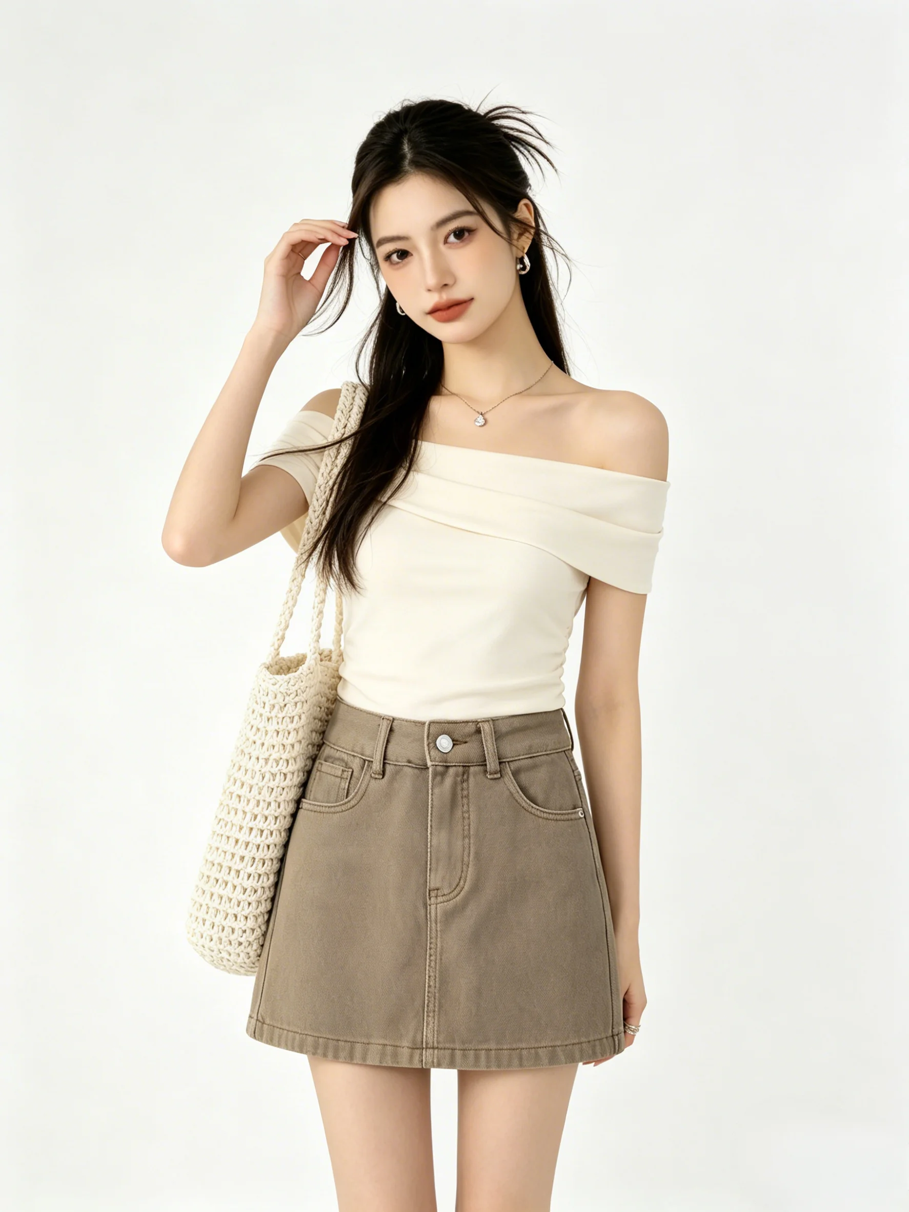 Retro Khaki A-Line Skirt Embroidery Design Commute Style Women's High Waist Slimming Short Skirt Summer Fashion Trend
Retro Khaki A-Line Skirt Embroidery Design Commute Style Women's High Waist Slimming Short Skirt Summer Fashion Trend