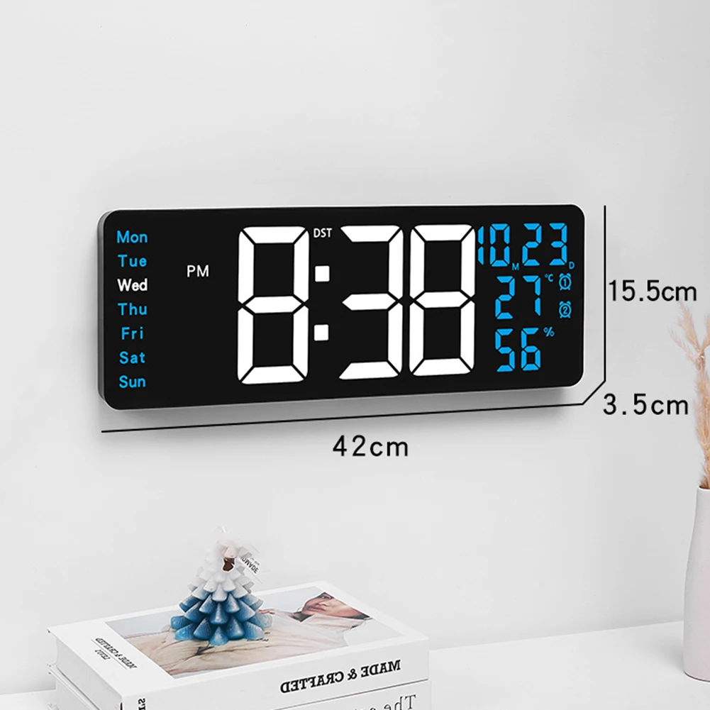 16,2-дюймовые цифровые настенные LED-часы с пультом ДУ, автоматической регулировкой яркости и функцией сохранения настроек для точного и удобного отображения времени
16,2-дюймовые цифровые настенные LED-часы с пультом ДУ, автоматической регулировкой яркости и функцией сохранения настроек для точного и удобного отображения времени