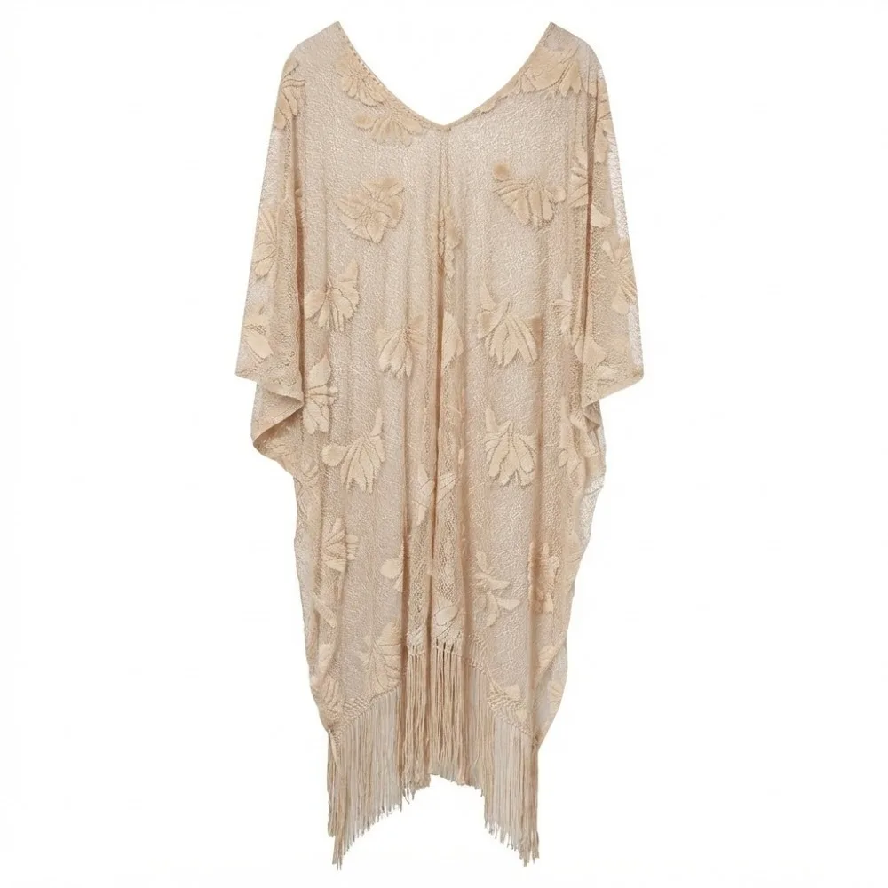 Elegant Lace Mesh Beach Cover Up Hollow Out Floral Pattern Swimsuit Cover Up Breathable Plus Size Beach Poncho For Women
Elegant Lace Mesh Beach Cover Up Hollow Out Floral Pattern Swimsuit Cover Up Breathable Plus Size Beach Poncho For Women