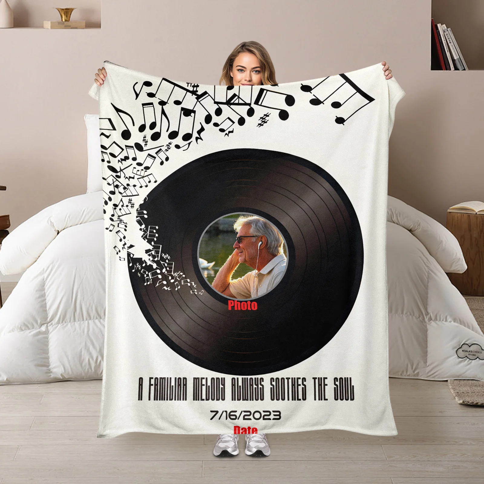 Custom Black Music Note Vinyl Record Blanket With Particle Dissipation Design For Melody Enthusiasts Unique Home Decor Piece
Custom Black Music Note Vinyl Record Blanket With Particle Dissipation Design For Melody Enthusiasts Unique Home Decor Piece