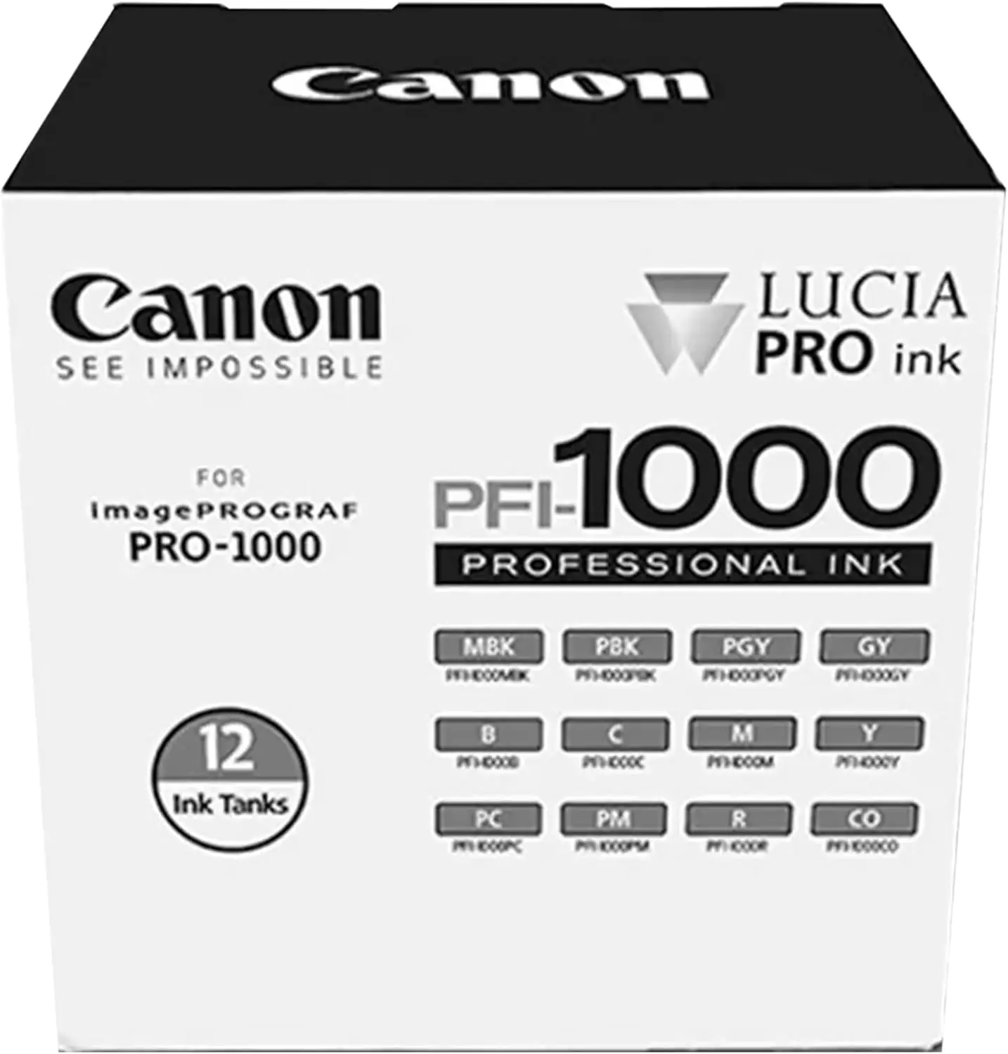 Canon PFI-1000 Genuine Twelve Ink Pack, Compatible with Compatible with ImagePROGRAF PRO-1000 Printers
Canon PFI-1000 Genuine Twelve Ink Pack, Compatible with Compatible with ImagePROGRAF PRO-1000 Printers