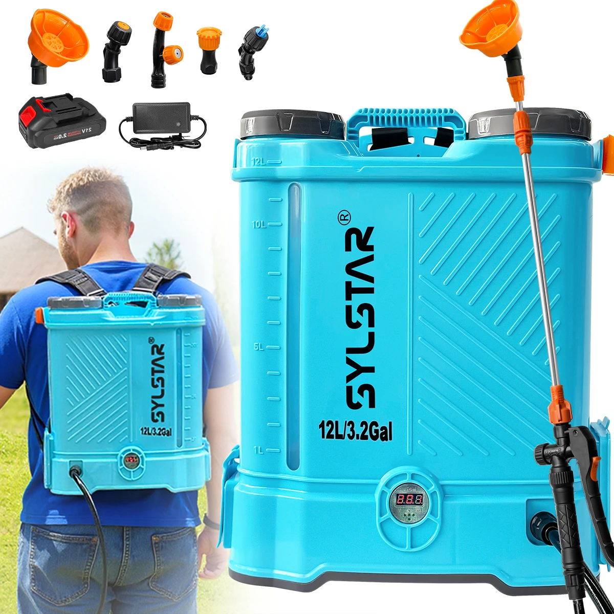 3.2 Gallon Battery Powered Backpack Sprayer, 0-80 PSI Adjustable Pressure Sprayer,Electric Sprayer
3.2 Gallon Battery Powered Backpack Sprayer, 0-80 PSI Adjustable Pressure Sprayer,Electric Sprayer
