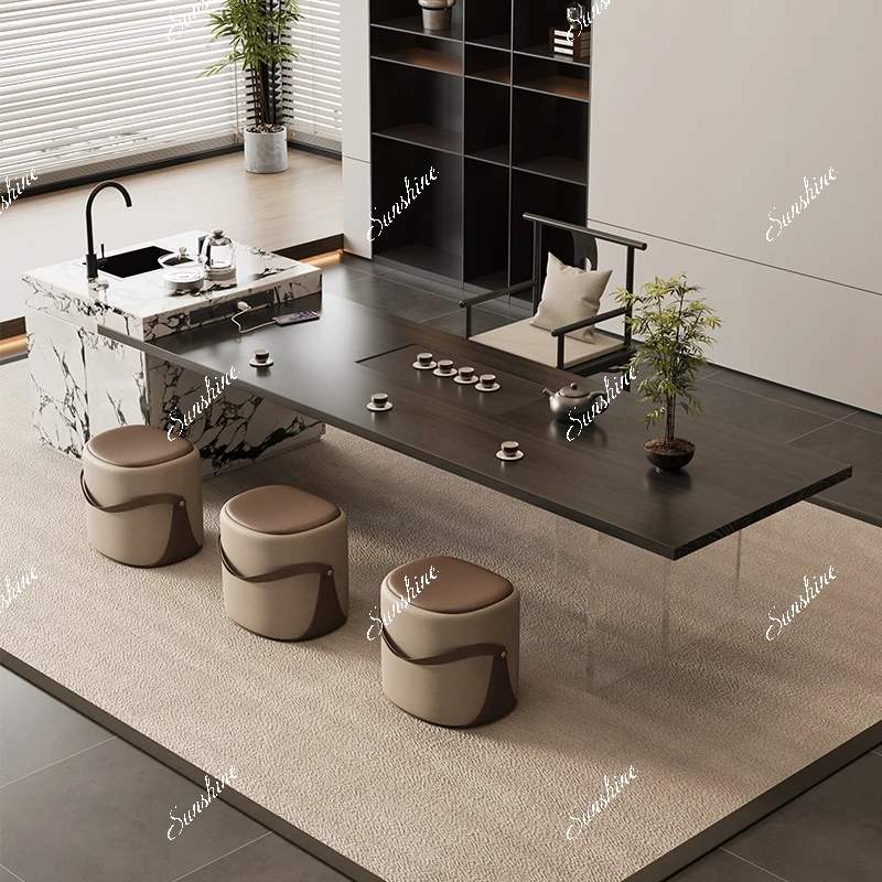 Solid wood tea table, desk integrated, dual-purpose tea table, kettle integrated
Solid wood tea table, desk integrated, dual-purpose tea table, kettle integrated