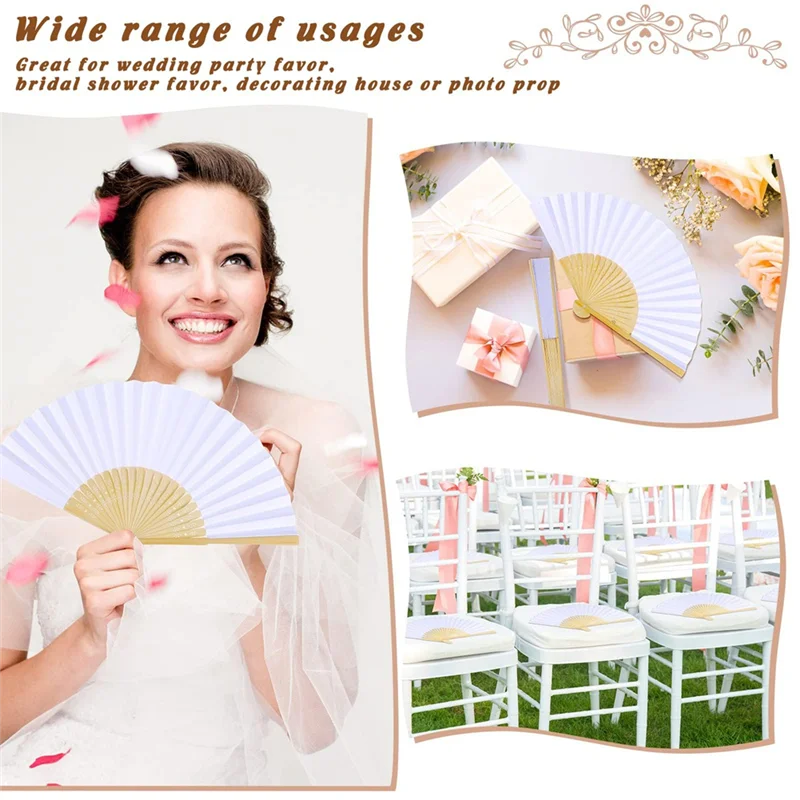 ABVG-24 White Paper Folding Fans - Elegant Handheld Accessories For Weddings And Baby Showers
ABVG-24 White Paper Folding Fans - Elegant Handheld Accessories For Weddings And Baby Showers