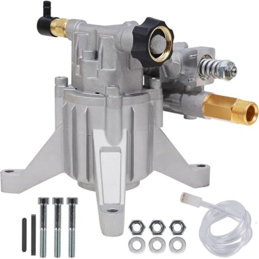Pressure Washer Pump 7/8" Shaft Vertical Plunger 3400 PSI Max 2.5 GPM Replacement Pump for Gas Power Washer Facing/Outlet
Pressure Washer Pump 7/8" Shaft Vertical Plunger 3400 PSI Max 2.5 GPM Replacement Pump for Gas Power Washer Facing/Outlet