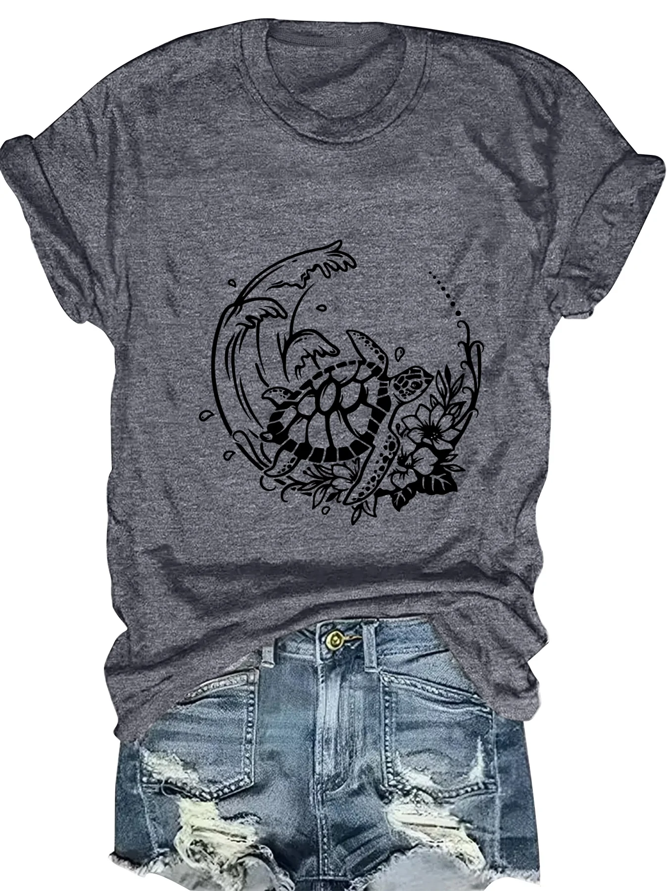 Модная женская футболка с животным принтом, круглым вырезом и короткими рукавами, стильный повседневный топ для женщин
Модная женская футболка с животным принтом, круглым вырезом и короткими рукавами, стильный повседневный топ для женщин