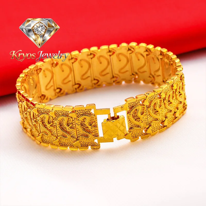 Kryos Jewelry Men's 24K Gold (AU999) Overbearing Long Dragon Watch Chain | Gold-inlaid dragon eyes, hammered dragon bone with ad
Kryos Jewelry Men's 24K Gold (AU999) Overbearing Long Dragon Watch Chain | Gold-inlaid dragon eyes, hammered dragon bone with ad