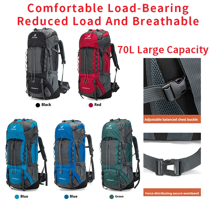 A096 MEIXING Backpack Data Bag Distribution Rainproof Wear Resistant Flip Design 60L+10 Pack Comfortable Load Reduction Pressure
A096 MEIXING Backpack Data Bag Distribution Rainproof Wear Resistant Flip Design 60L+10 Pack Comfortable Load Reduction Pressure