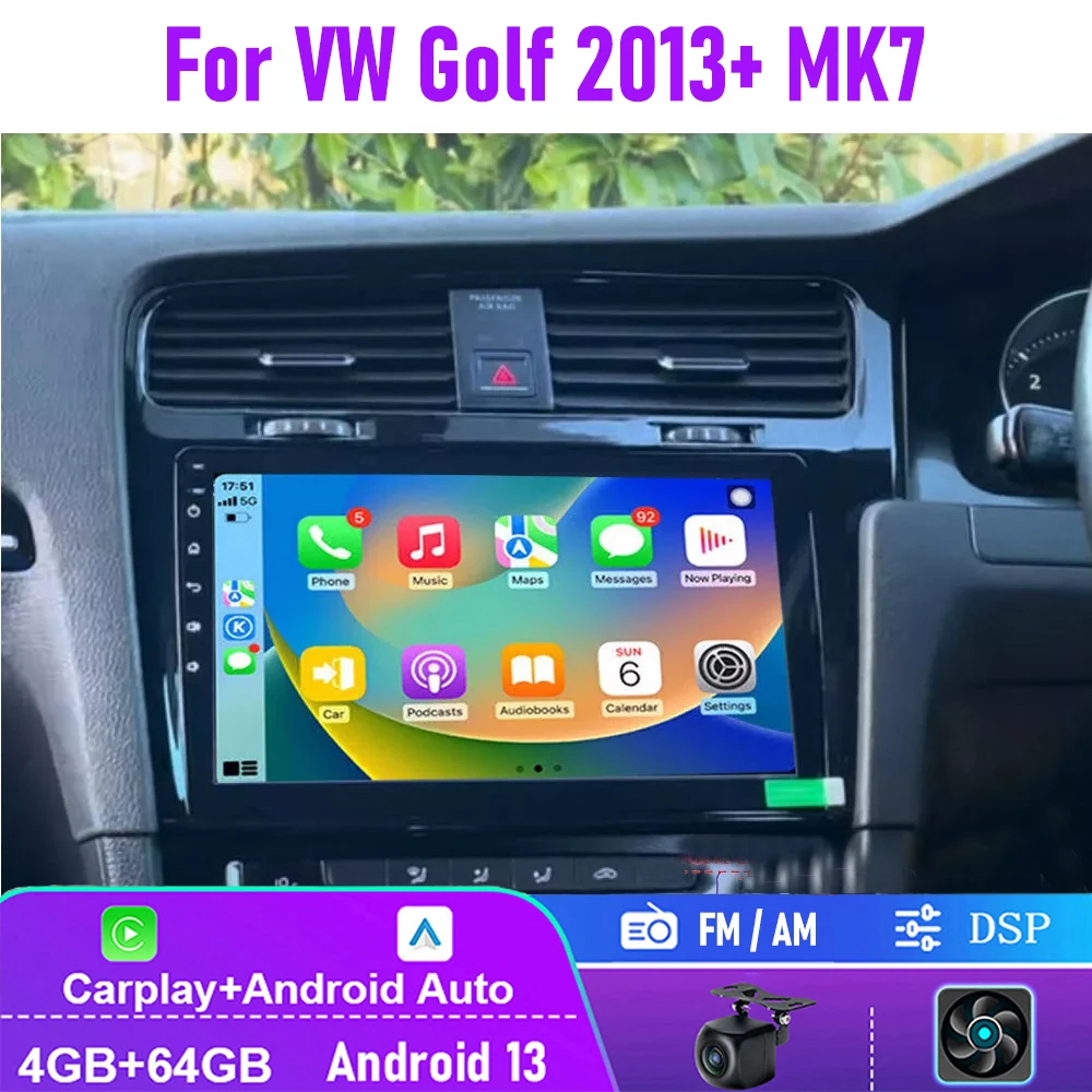 9" 4+64GB For VW Golf Mk7 2013+ Wireless Apple Carplay Android 13 Car Stereo Radio FM AM Head Unit
9" 4+64GB For VW Golf Mk7 2013+ Wireless Apple Carplay Android 13 Car Stereo Radio FM AM Head Unit
