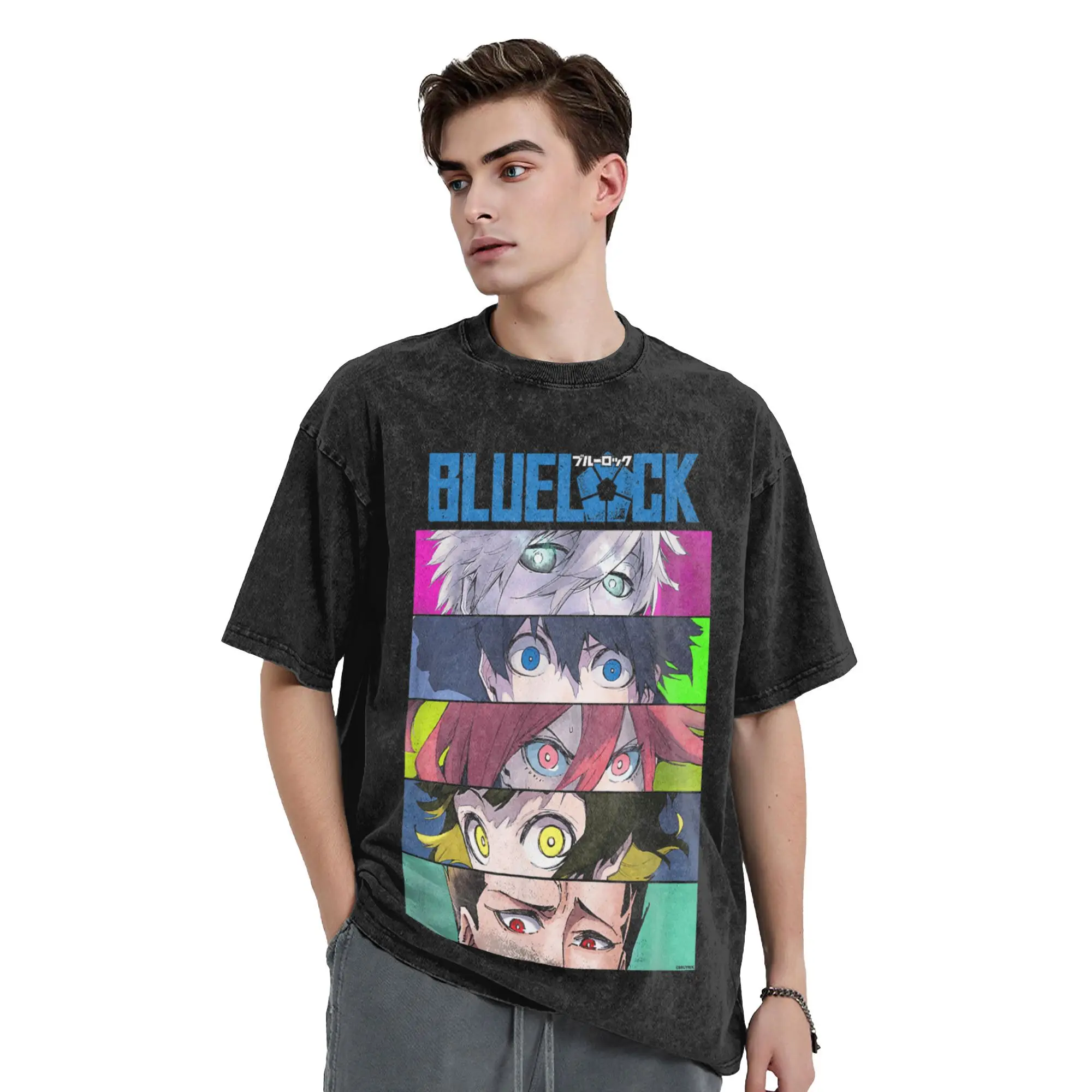 Винтажная футболка с синим замком, японское аниме, основные персонажи с глазами, футболки с разрезом, хипстерская футболка для мужчин, летние повседневные футболки в стиле ретро
Винтажная футболка с синим замком, японское аниме, основные персонажи с глазами, футболки с разрезом, хипстерская футболка для мужчин, летние повседневные футболки в стиле ретро